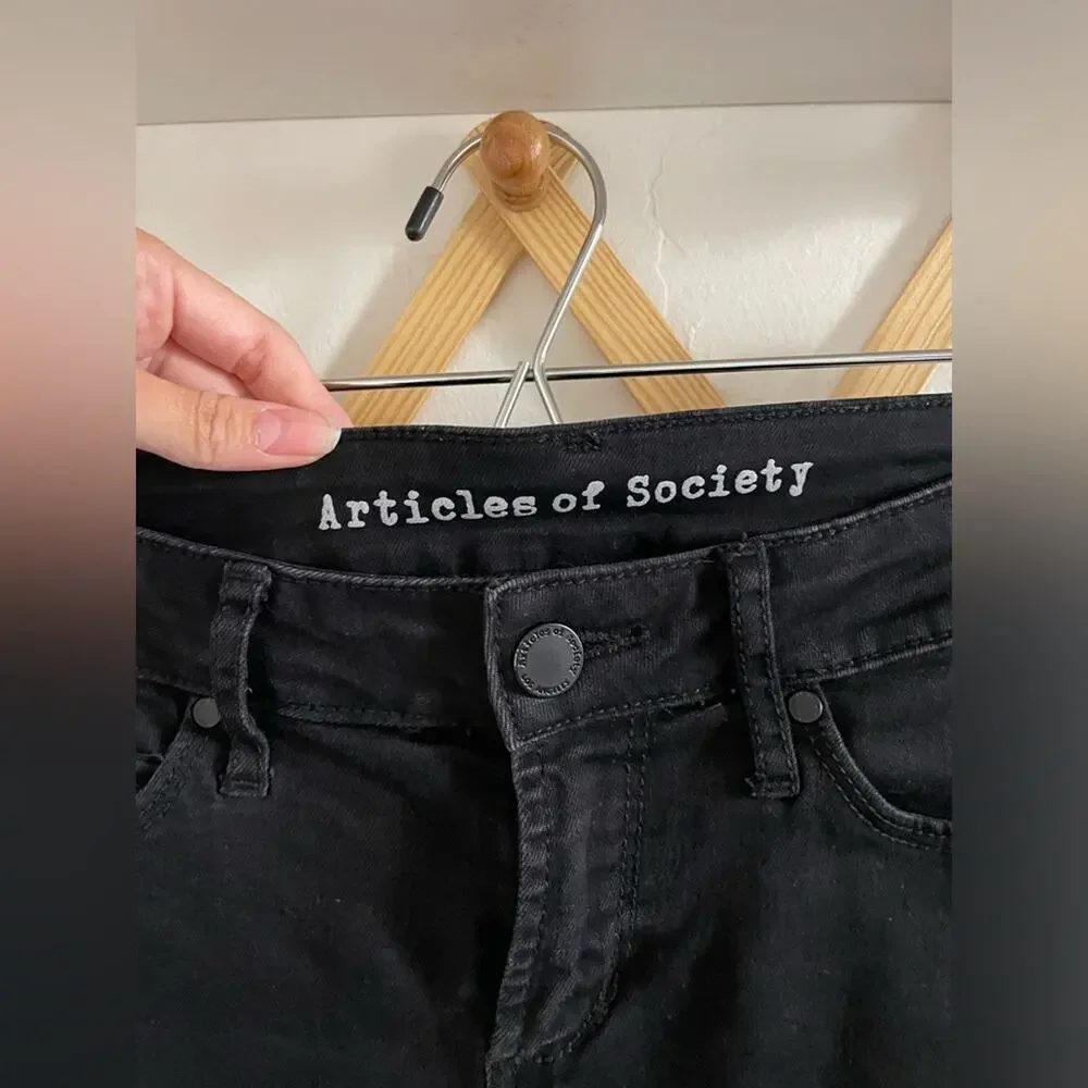 Articles of Society Pants Women's 24 Mya Blackhawk Skinny Black Jeans - Picture 3 of 10